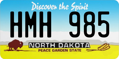 ND license plate HMH985
