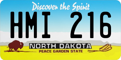 ND license plate HMI216