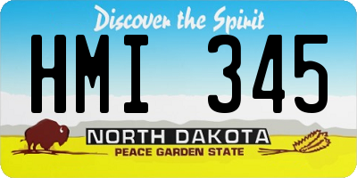 ND license plate HMI345