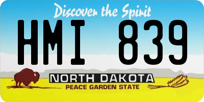 ND license plate HMI839