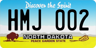 ND license plate HMJ002