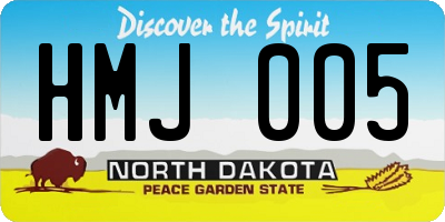 ND license plate HMJ005