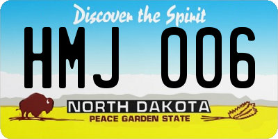 ND license plate HMJ006