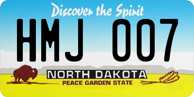 ND license plate HMJ007