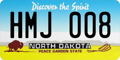 ND license plate HMJ008