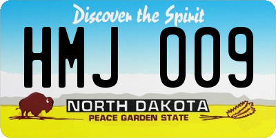 ND license plate HMJ009