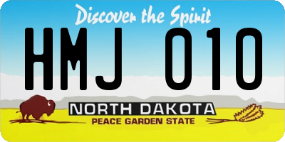 ND license plate HMJ010