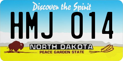 ND license plate HMJ014