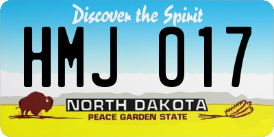 ND license plate HMJ017