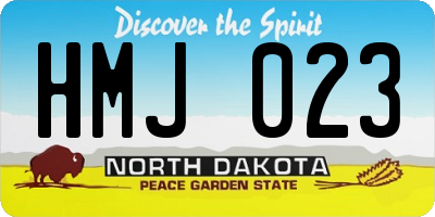 ND license plate HMJ023
