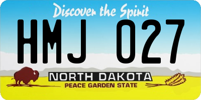 ND license plate HMJ027