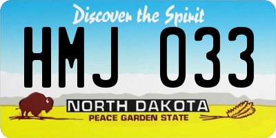 ND license plate HMJ033