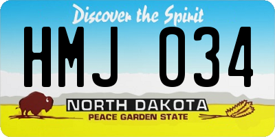 ND license plate HMJ034