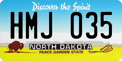 ND license plate HMJ035