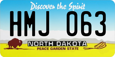 ND license plate HMJ063