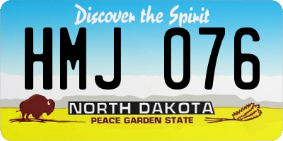 ND license plate HMJ076