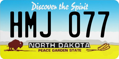 ND license plate HMJ077