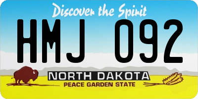 ND license plate HMJ092