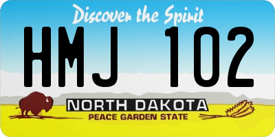 ND license plate HMJ102