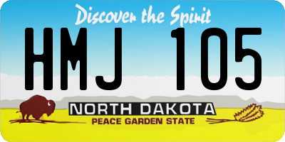 ND license plate HMJ105