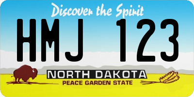 ND license plate HMJ123