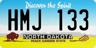 ND license plate HMJ133