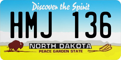 ND license plate HMJ136