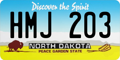 ND license plate HMJ203