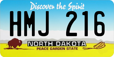 ND license plate HMJ216