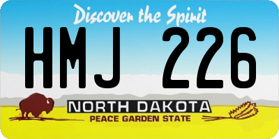 ND license plate HMJ226