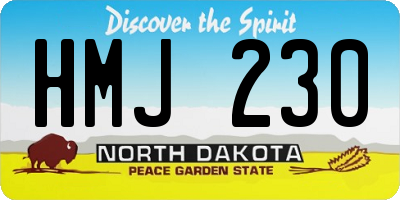 ND license plate HMJ230