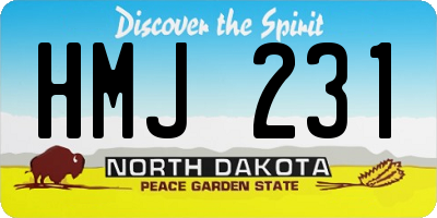 ND license plate HMJ231