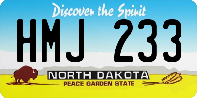 ND license plate HMJ233