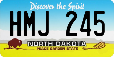 ND license plate HMJ245