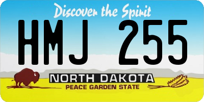 ND license plate HMJ255