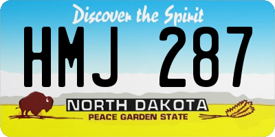 ND license plate HMJ287