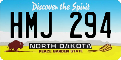 ND license plate HMJ294