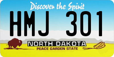 ND license plate HMJ301