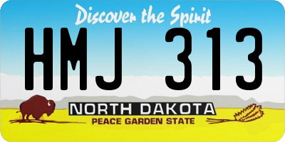 ND license plate HMJ313