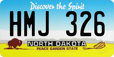 ND license plate HMJ326