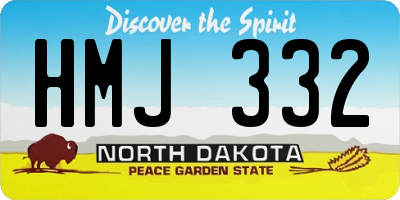 ND license plate HMJ332