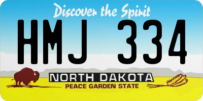 ND license plate HMJ334