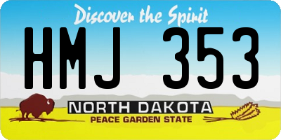 ND license plate HMJ353