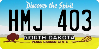 ND license plate HMJ403