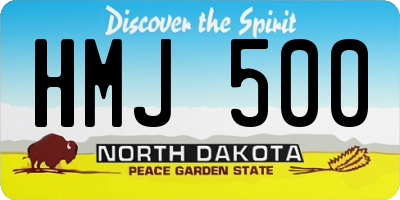 ND license plate HMJ500