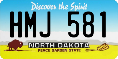 ND license plate HMJ581