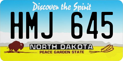ND license plate HMJ645