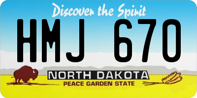 ND license plate HMJ670