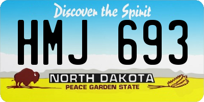 ND license plate HMJ693