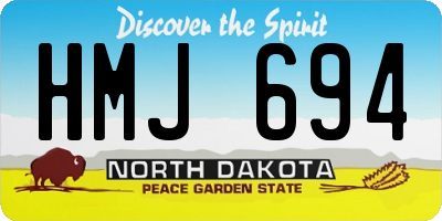 ND license plate HMJ694